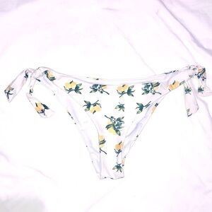 Cabana Del Sol Lemon tie bikini bottoms White and yellow Medium